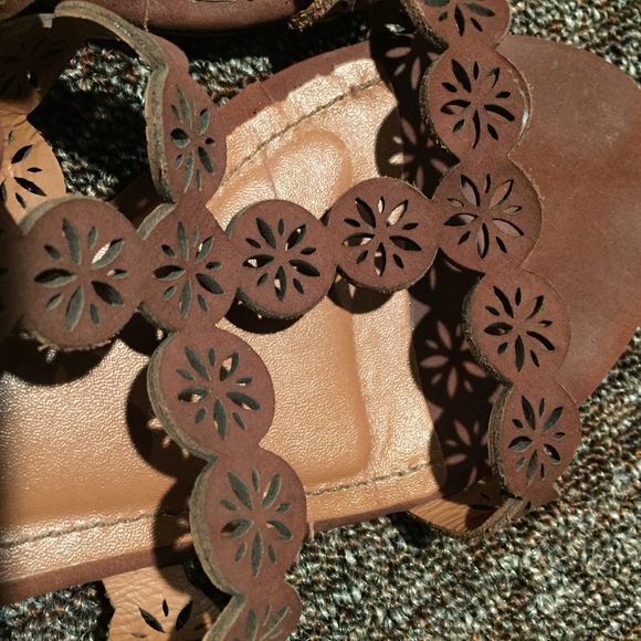 Brown Cutout Lace Up Sandals - Picture 2 of 5